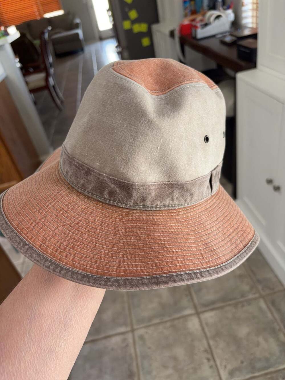Vintage JP Made in France Canvas Two-Tone Safari Bucket Hat